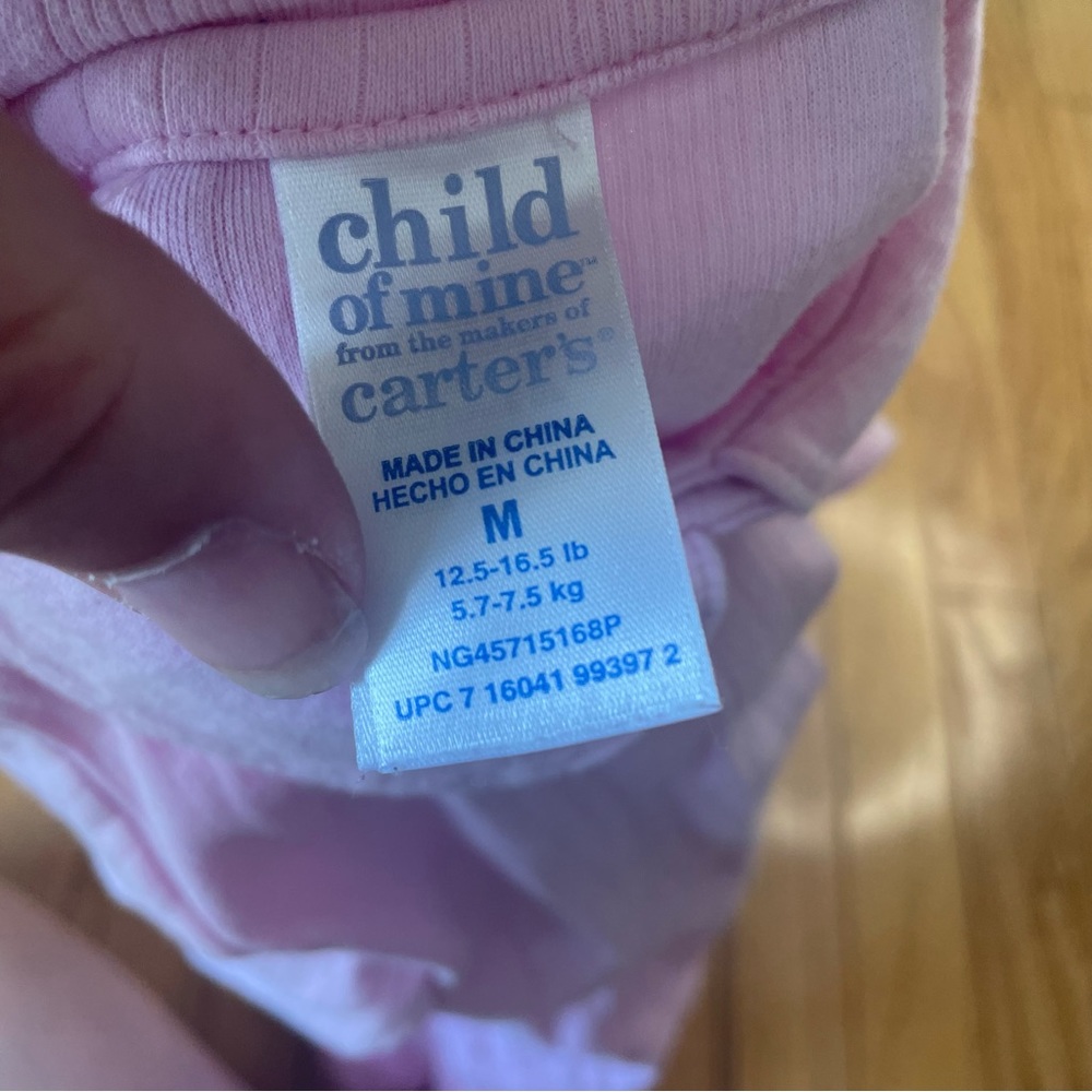 CHILD OF MINE PINK BUNNY GRAPHIC ONE PIECE PAJAMAS SIZE 6 MONTHS - Picture 5 of 5